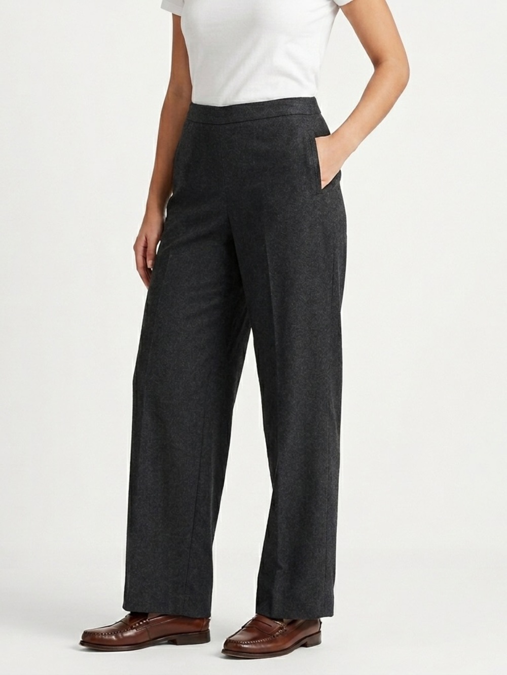 Sutton Studio Lined Straight Leg Pants 100% Cashmere Charcoal Gray 18W